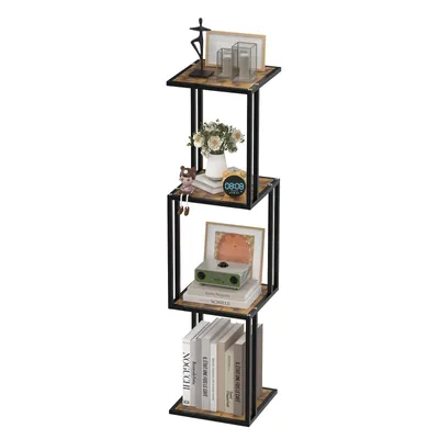 Produktbild von Eckregal mit 4 Ablagen Standregal Eckregal Holzregal Pflanzenregal Bücherregal
