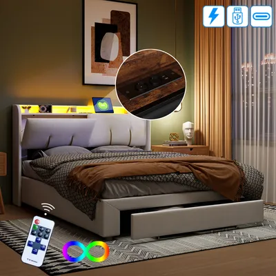 Produktbild von ProximaX Polsterbett 160x200cm mit Lattenrost, Hydraulisches Boxspringbett mit Stauraum, Stauraumbett Doppelbett mit Stauraumkopfteil und LED, Samt