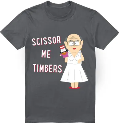 Imagen del producto de Camiseta para hombre de South Park, diseño "Scissor Me Timbers", modelo TV7223 (talla L), color carbón