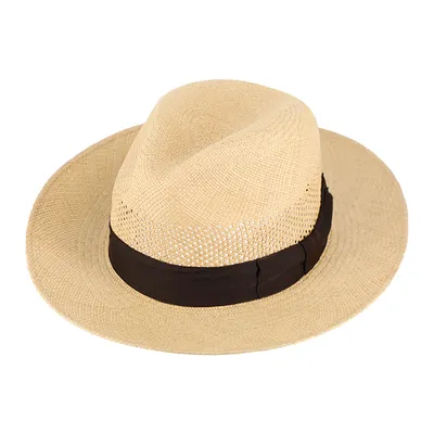 Produktbild von Fiebig Panamahut Fedora mit Lochflechtung in Krone Beige Gr. 59