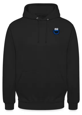 Produktbild von Spreadshirt Sesamstraße Stick Krümelmonster Uni Hoodie, M, Schwarz
