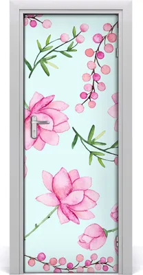 Produktbild von Tulup Türaufkleber 75x205 cm Dekorative Aufkleber Selbstklebend Wasserdichte Tapete Abnehmbar Schlafzimmer Wohnzimmer Wohnkultur - Blumen und Beeren