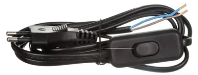 Image de Cordon Flexo PVC 2× 0,75mm2 avec interrupteur, 2m, noir 70983