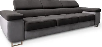 Produktbild von Sofa MOSINE Schwarz Velours-Stoff mit Schlaffunktion, Wohnzimmersofa, Couch, Soffa, Bettsofa, Couchgarnitur- Schwarz, MONOLITH 95 + MONOLITH 84