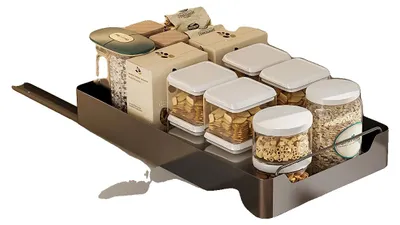 Obrázek produktu pro Výsuvný organizér do skříně, úložný prostor pro těžké předměty, nastavitelný design, černý, 25 cm