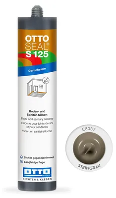 Produktbild von OTTOSEAL S 125 Boden- und Sanitär-Silikon 310 ml Kartusche C8337 steingrau - 1251479