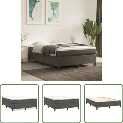 Produktbild von The Living Store Bettgestell Dunkelgrau 140x200 cm Samt
