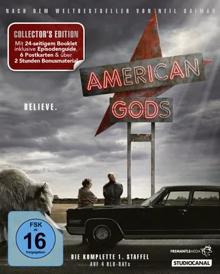Produktbild von PLAION American Gods - Staffel 1 - Collector's Edition (4 Blu-rays), Film, Blu-ray, Deutsch, Englisch, Französisch, 480 min, American Gods / 1. Staffel, Science fiction