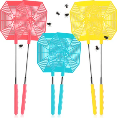 Produktbild von COM-FOUR® 6x Fliegenklatsche mit Teleskop, Ausziehbar 27-58 cm