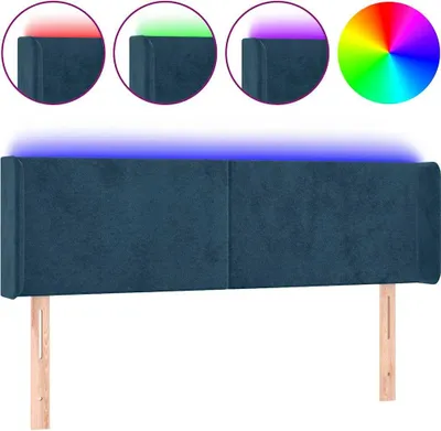 Obrázok produktu pre vidaXL LED čelná doska Tmavo modrá 147x16x78/88 cm Velvet