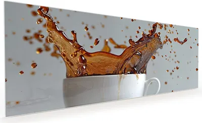 Produktbild von Küchenrückwand Spritzschutz Glas mit Motiv Kaffeeexplosion 40 x 40 cm
