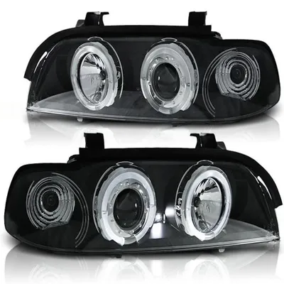 Zdjęcie produktu dla Reflektory typu "Angel Eyes" pasujące do modelu BMW serii 5 (E39) (lata produkcji 1995-2000), kolor czarny