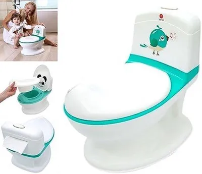 Produktbild von Kinder-Toilette mit realistischem Spülgeräusch, stabil und komfortabel, grün