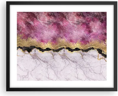 Produktbild von Gerahmtes Poster - Schwarzer Rahmen - Rosa golden Hintergrund - 50x40 cm - Wand Bild - Wanddeko - Wandbilder - Kunstposter - Wandposter - Bilderrahmen - Bilder - Kunstdruck - P2BAA50x40-5038