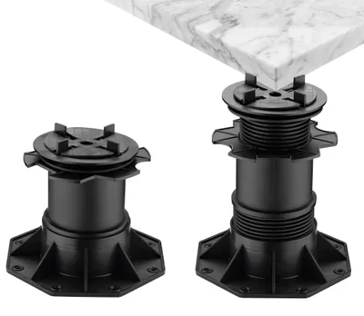 Obrázek produktu pro Wiltec – Podstavce pro sloupky, výška 150-220 mm, pro kamenné sloupy, nosnost 600 kg, terasové podstavce s kompenzací sklonu 5 % pro terasové desky