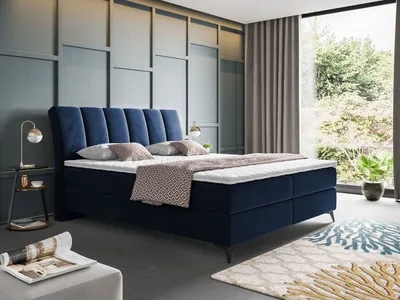 Obrázok produktu pre Kontinentálna manželská posteľ 180x200 TALLOW - modrá + topper ZDARMA
