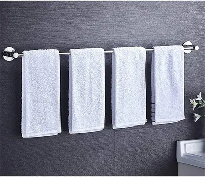Productafbeelding van Handdoekenrek Badkamer - Handdoekstang Wandmontage - Ruimte Organiseren - Roestvrij Staal - 81 Cm - Zilver
