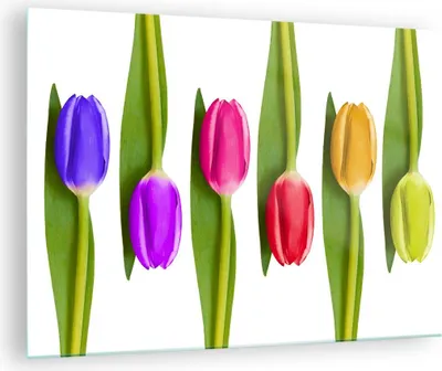 Produktbild von Bilder auf glas - Tulpe Blume Garten Komposition - 70x50cm - Glasbilder - Wandbilder - Kunstdruck - zum Aufhängen bereit - Wanddekoration aus Glas - Glas Bilder - Wandbild auf Glas - GAA70x50-2360