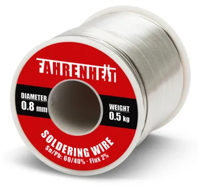 Immagine prodotto di Saldatura professionale su rotolo Filo di saldatura Sn60/Pb40 - 0,8 mm, 0,5 kg, 2% di flussante per saldature precise e durature in applicazioni complesse [55084]