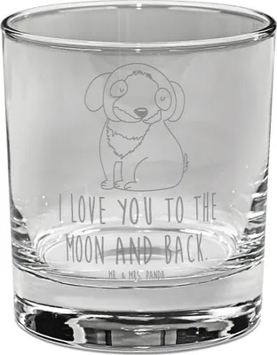 Produktbild von Mr. & Mrs. Panda Tumbler Hund Entspannen - Transparent - Geschenk, Süß, Whisky, Liebe, Glas, Rocks, Haustier, Verliebt, Lowball, Whiskyglas