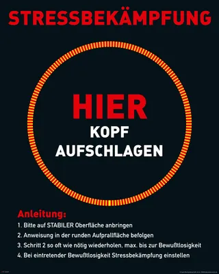 Produktbild von Stressbekämpfung - Büroposter - Mini Poster Plakat Druck - Größe 40x50 cm