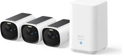 Obrázek produktu pro Eufy eufyCam E40 3-Cam Kit + HomeBase S280, Bezpečnostní IP kamera, Venkovní, Kabelový a bezdrátový, Zeď, Černá, Bílá, Kulka (tvar)