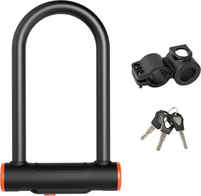 Image de Antivol de vélo de sécurité avec un tube de 16 mm d'épaisseur, antivol de vélo avec support, antivol de vélo robuste avec 3 clés, antivol de vélo hautement sécurisé pour VTT et vélos de course