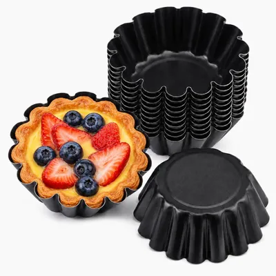 12 Mini-Tartelette-Förmchen, 6,35 cm, Kohlenstoffstahl, antihaftbeschichtet