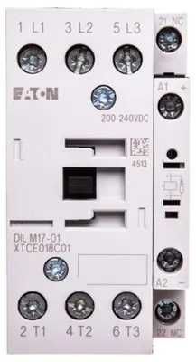 Immagine prodotto di Contattore di potenza Eaton, 3 poli, 380 V 400 V 7,5 kW, 1 O, RDC 240: 200 - 240 V DC, azionamento DC, morsetti a vite 277053