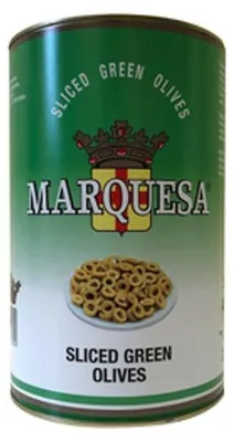 Obrázok produktu pre MARQUESA Zelené nakrájané olivy – 4,35 kg – Ideálne pre reštaurácie