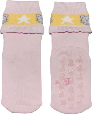 Produktbild von Kinder ABS-Socken aus Baumwolle Sternbär Hellrosa Größe 19-22