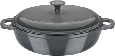Zdjęcie produktu dla Massiver Gusseisen-Auflauf - GSW - GREY SHADOW - 30 cm - Rund - Induktion - Grau