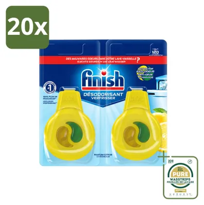 Produktbild von 20 x Finish Deo Odorstop Spülmaschinen-Deo - Zitrone - Vorratspackung - 20 Stücke