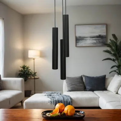 Produktbild von Hängeleuchte GU10 Ø 20 cm Schwarz Metall Modern Pendelleuchte