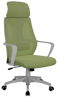 Produktbild von Bürostuhl mit Lordosenstütze im Netzstoff-Design Schreibtischstuhl mit Wippfunktion ergonomischer Drehstuhl mit einer verstellbaren atmungsaktiven Rückenlehne,Farbe:Grau/Grün
