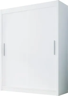 Produktbild von Easy4You D1 120 cm Weiß Schiebetüren Kleiderschrank 120x200x58 cm Schlafzimmermöbel, Aufbewahrung - Mehrzweckschrank - Farbe: Weiß