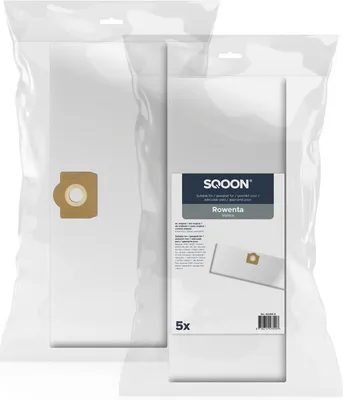 Produktbild von SQOON Staubsaugerbeutel 5 Stück Geeignet für Rowenta Vorace, Ersatz für Modell 6.959-130.0 / ZR804 / 2681009171, Hochwertige Filterbeutel, Langlebig & Passgenau,Industrielle Reinigung