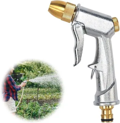 Produktbild von Metallische Gartenhose Mondstück für Auto und Haustier - Pflanzenwasserung - Rasen und Gartenreinigung - Wasserstrahlpistole - Metall - 1 Stück
