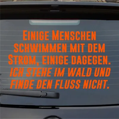 Produktbild von Heckscheibenaufkleber Menschen schwimmen mit dem Strom, einige dagegen. 55x31 cm Orange Auto Aufkleber Sticker