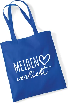 Produktbild von Huuraa Jutebeutel Meißen verliebt 10 Liter Bright Royal Baumwolle Tasche Geschenkidee