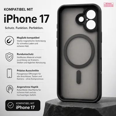 Produktbild von iPhone 17 Hülle kompatibel mit MagSafe Magnet TPU Slim Kamera Schutz