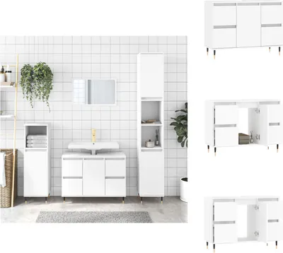 Obrázok produktu pre vidaXL Kúpeľňová skrinka biela 80x33x60 cm materiál na báze dreva - Umývadlá do kúpeľne