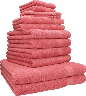 Produktbild von Betz Premium Handtuch-Set 12-teilig – 100% Baumwolle – ® – extra saugfähig & weich – hohe Grammatur – Farbe himbeere