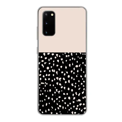 Produktbild von MuchoWow® Handyhülle Schutzhülle Hülle für Samsung Galaxy S20 Polka dots - Beige - Schwarz Silikon Softcase Handy Hülle - Bild