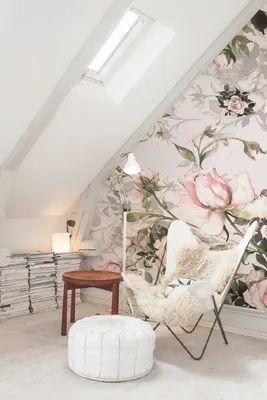 Produktbild von Coloray Fototapete 104x70 cm An Einer Wand Latex Latextapete - Blasse Rosen botanisch.