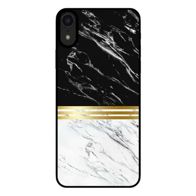 Immagine prodotto di Smartphonica Custodia per iPhone Xr in marmo - cover posteriore in marmo - Nero Bianco