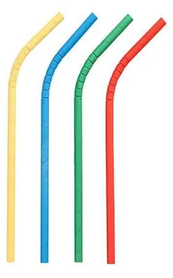 Produktbild von Trinkhalme Papier Ø 6 mm · 20 cm farbig sortiert flexibel