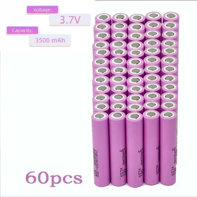 Obrázek produktu pro Lithium-iontová baterie 18650 – článek 35E INR18650 – 3,7 V, 3500 mAh – vybíjecí proud 20 A – dobíjecí – sada 60 kusů