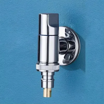 Produktbild von Wandmontage Wasserhahn G1/2, Edelstahl, Schnellstoppventil, für Waschmaschine, Küche und Bad
