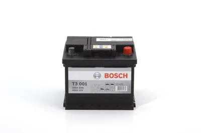 Produktbild von BOSCH T3 001 Starterbatterie 12V 45Ah 300A/EN LB1 für Auto Batterie